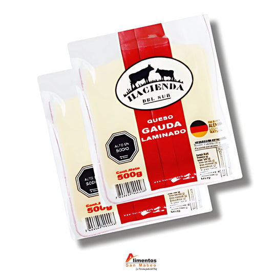 QUESO GAUDA LAMINADO  500 grs (POR 2 UNIDADES)