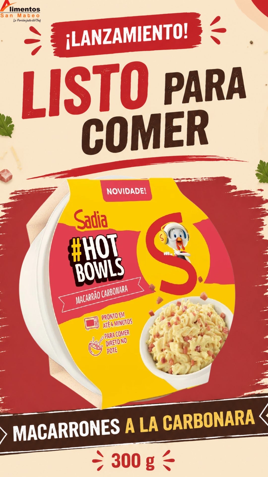 Hot Bowls - Pasta (Precio lanzamiento $ 1.733 c/u compra minima 3 unidades)