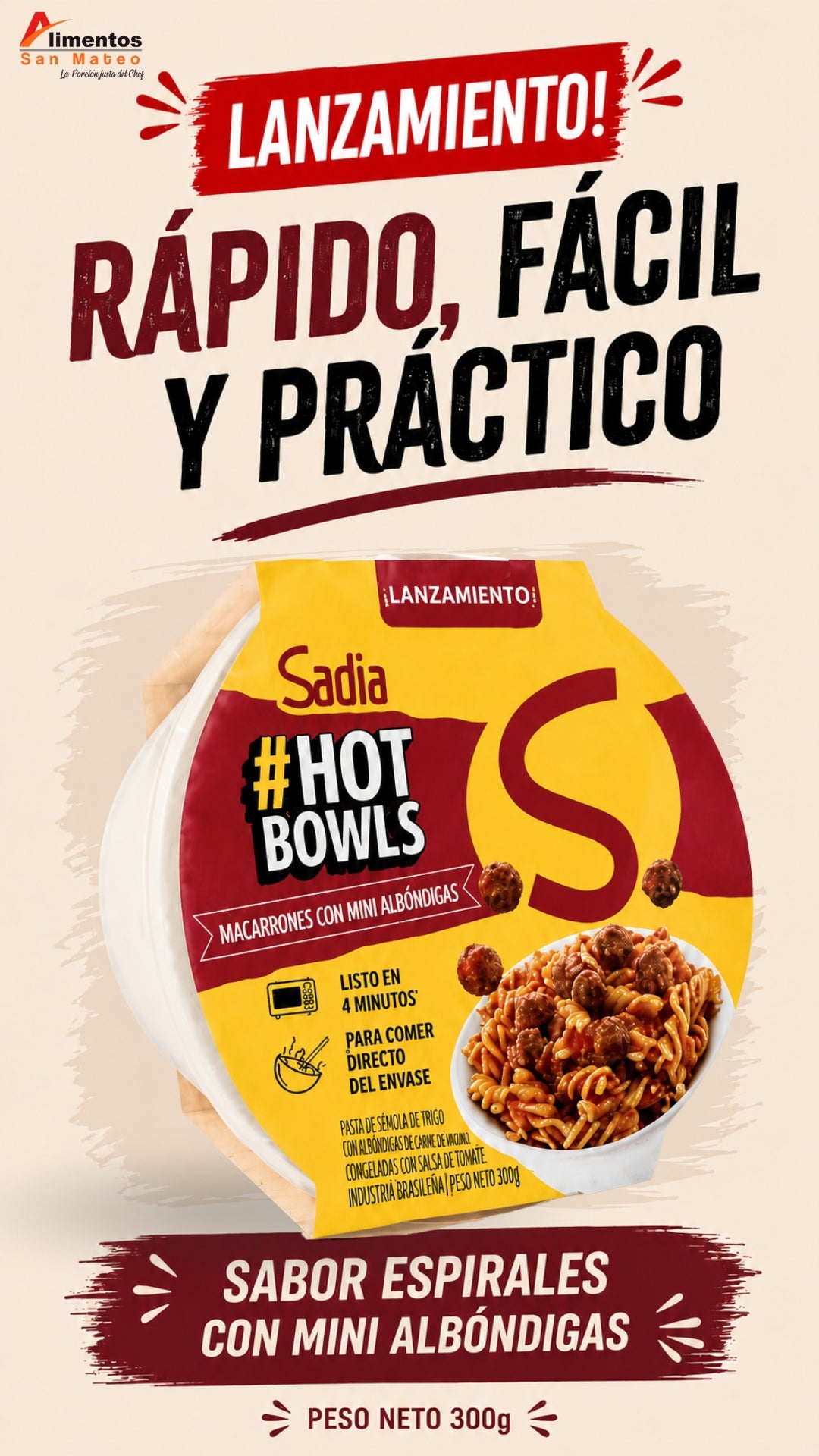 Hot Bowls - Pasta (Precio lanzamiento $ 1.733 c/u compra minima 3 unidades)
